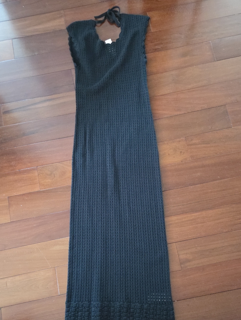 NWT J Crew Crochet Open Back Midi Dress Black XS